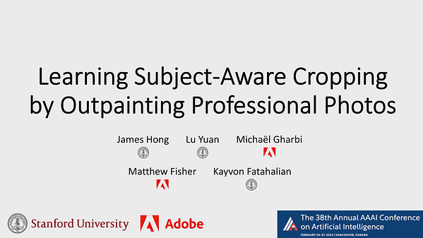 Learning Subject-Aware Cropping by Outpainting Professional Photos | VIDEO