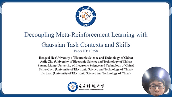 Decoupling Meta-Reinforcement Learning with Gaussian Task Contexts and Skills | VIDEO