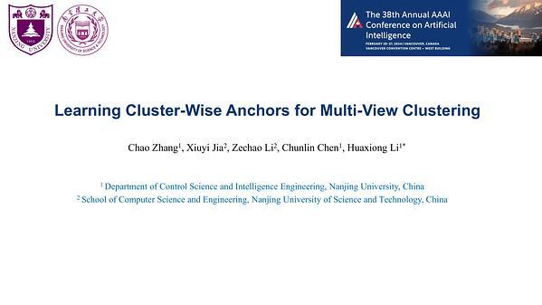 Learning Cluster-Wise Anchors for Multi-View Clustering