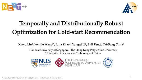 Temporally and Distributionally Robust Optimization for Cold-Start Recommendation