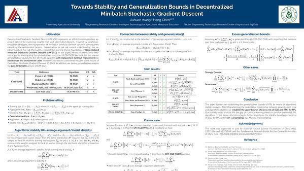 Towards Stability and Generalization Bounds in Decentralized Minibatch Stochastic Gradient Descent | VIDEO