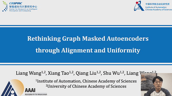 Rethinking Graph Masked Autoencoders through Alignment and Uniformity | VIDEO