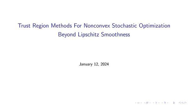 Trust Region Methods for Nonconvex Stochastic Optimization beyond Lipschitz Smoothness