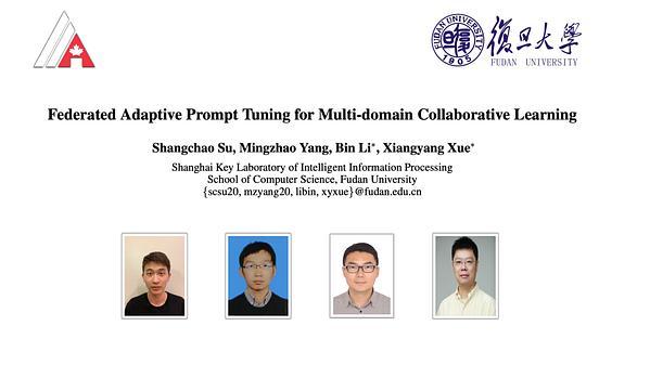 Federated Adaptive Prompt Tuning for Multi-Domain Collaborative Learning