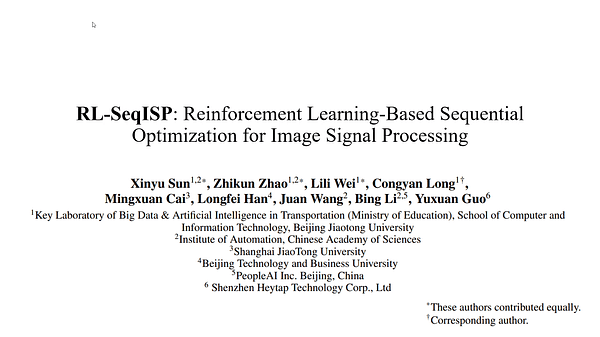 RL-SeqISP: Reinforcement Learning-Based Sequential Optimization for Image Signal Processing | VIDEO