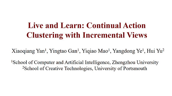 Live and Learn: Continual Action Clustering with Incremental Views