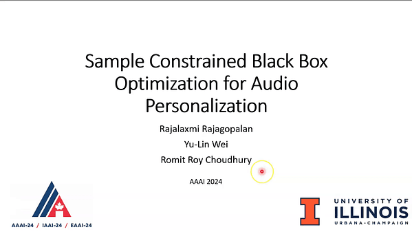 Sample-Constrained Black Box Optimization for Audio Personalization | VIDEO