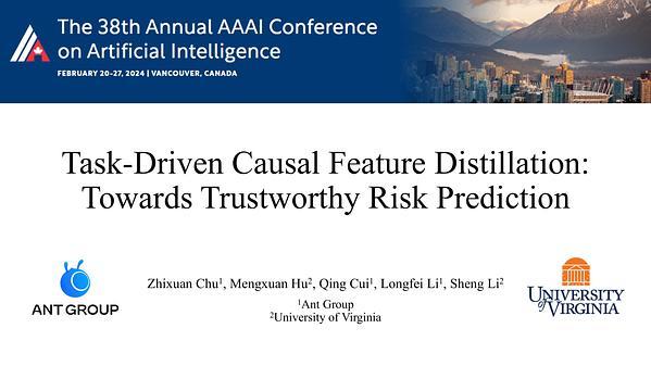 Task-Driven Causal Feature Distillation: Towards Trustworthy Risk Prediction