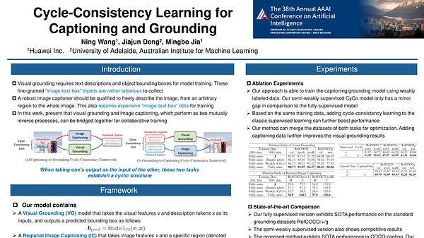 Cycle-Consistency Learning for Captioning and Grounding