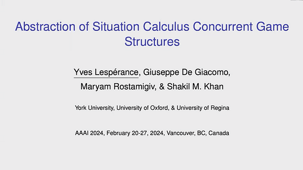 Abstraction of Situation Calculus Concurrent Game Structures | VIDEO