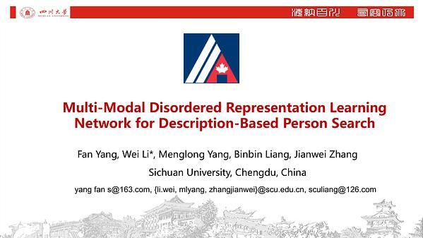 Multi-Modal Disordered Representation Learning Network for Description-Based Person Search