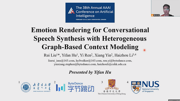 Emotion Rendering for Conversational Speech Synthesis with Heterogeneous Graph-Based Context Modeling | VIDEO