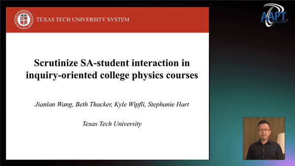 Scrutinize SA-student interaction in inquiry-oriented college physics courses