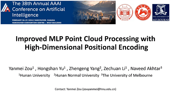 Improved MLP Point Cloud Processing with High-Dimensional Positional Encoding