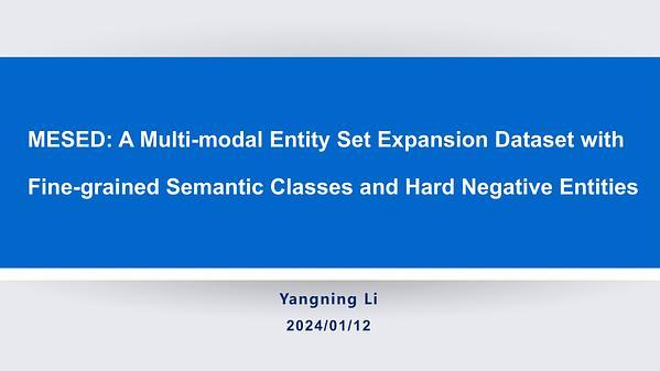 MESED: A Multi-Modal Entity Set Expansion Dataset with Fine-Grained Semantic Classes and Hard Negative Entities