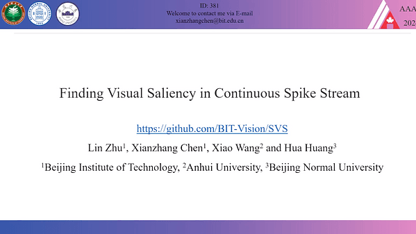 Finding Visual Saliency in Continuous Spike Stream | VIDEO