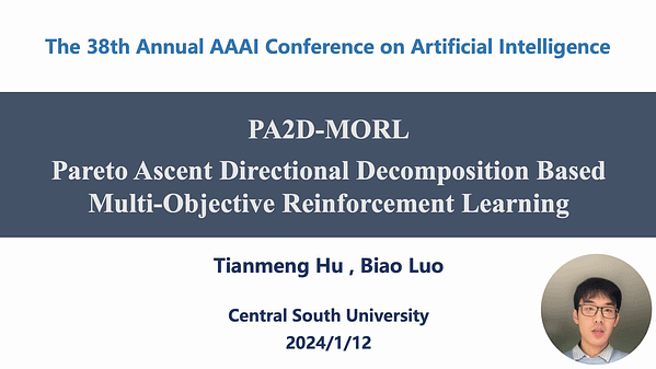 PA2D-MORL: Pareto Ascent Directional Decomposition Based Multi-Objective Reinforcement Learning | VIDEO