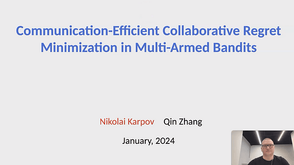 Communication-Efficient Collaborative Regret Minimization in Multi-Armed Bandits | VIDEO