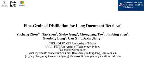 Fine-Grained Distillation for Long Document Retrieval