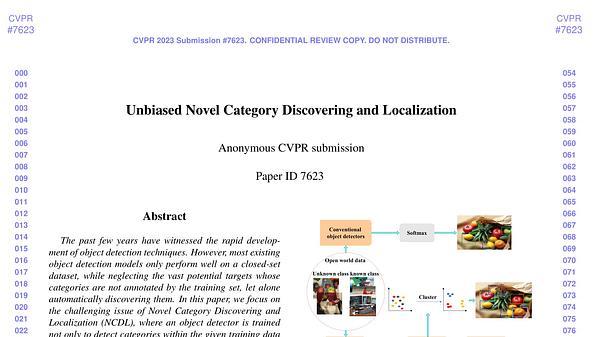 Debiased Novel Category Discovering and Localization