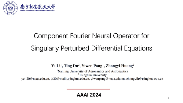 Component Fourier Neural Operator for Singularly Perturbed Differential Equations | VIDEO