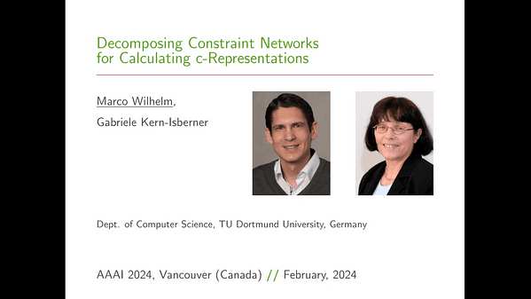 Decomposing Constraint Networks for Calculating c-Representations | VIDEO