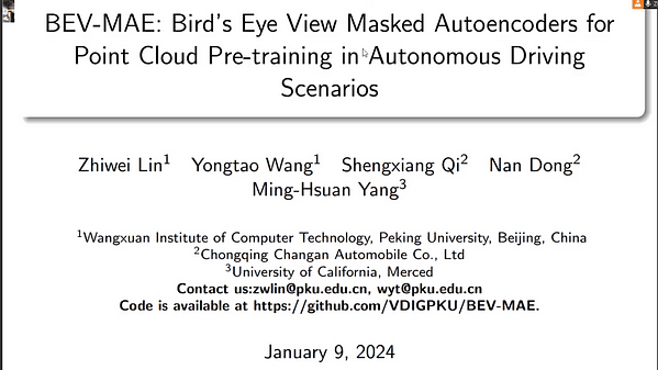 BEV-MAE: Bird’s Eye View Masked Autoencoders for Point Cloud Pre-training in Autonomous Driving Scenarios