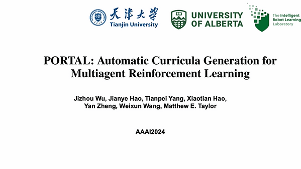 PORTAL: Automatic Curricula Generation for Multiagent Reinforcement Learning | VIDEO