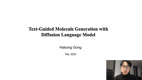 Text-Guided Molecule Generation with Diffusion Language Model | VIDEO