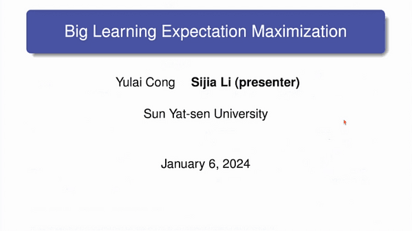 Big Learning Expectation Maximization