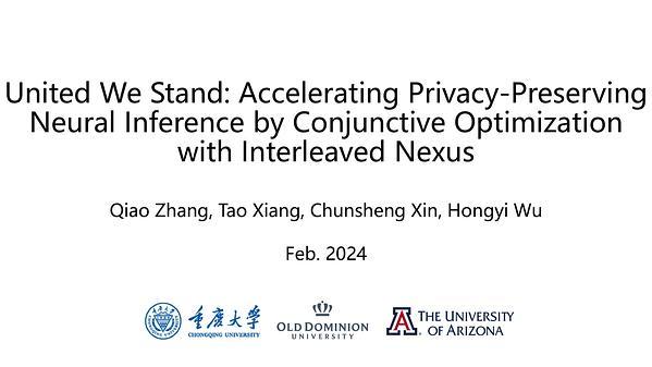 United We Stand: Accelerating Privacy-Preserving Neural Inference by Conjunctive Optimization with Interleaved Nexus