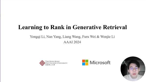 Learning to Rank in Generative Retrieval