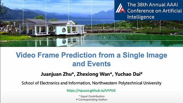 Video Frame Prediction from a Single Image and Events