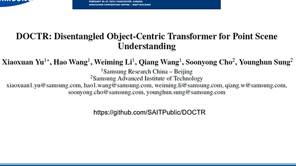 DOCTR: Disentangled Object-Centric Transformer for Point Scene Understanding | VIDEO