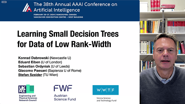 Learning Small Decision Trees for Data of Low Rank-Width