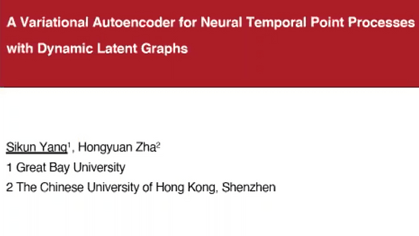 A Variational Autoencoder for Neural Temporal Point Processes with Dynamic Latent Graphs