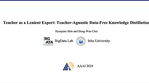 Teacher as a Lenient Expert: Teacher-Agnostic Data-Free Knowledge Distillation | VIDEO