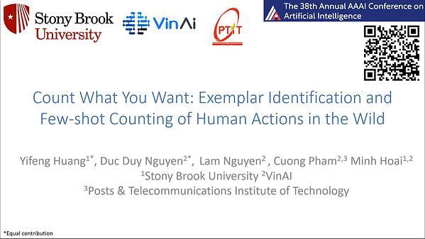 Count What You Want: Exemplar Identification and Few-Shot Counting of Human Actions in the Wild