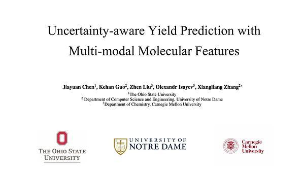 Uncertainty-Aware Yield Prediction with Multimodal Molecular Features