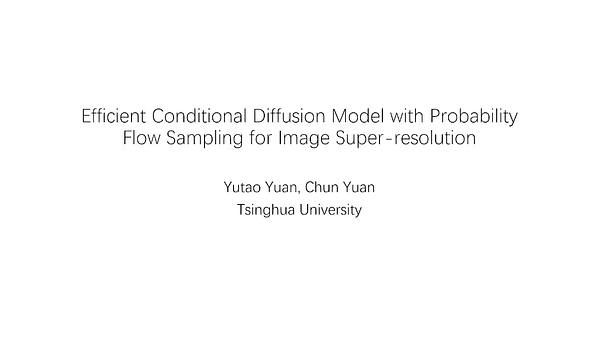 Efficient Conditional Diffusion Model with Probability Flow Sampling for Image Super-resolution