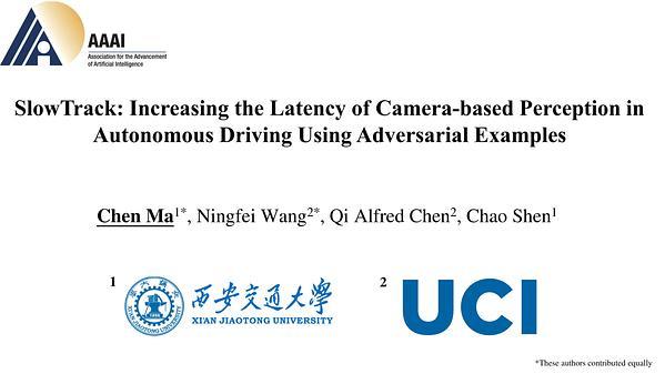 SlowTrack: Increasing the Latency of Camera-Based Perception in Autonomous Driving Using Adversarial Examples