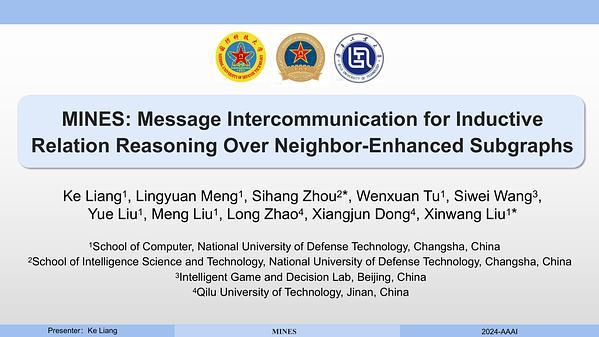 MINES: Message Intercommunication for Inductive Relation Reasoning over Neighbor-Enhanced Subgraphs