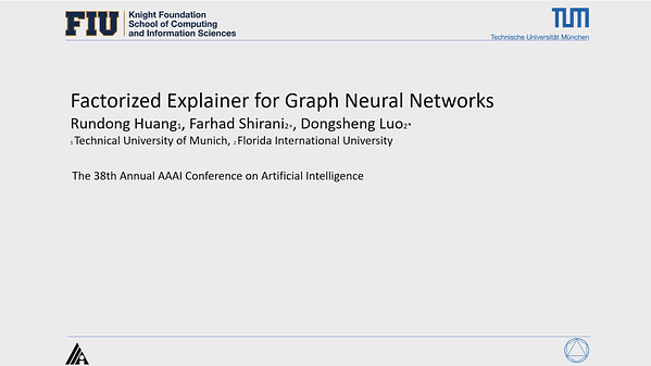 Factorized Explainer for Graph Neural Networks | VIDEO