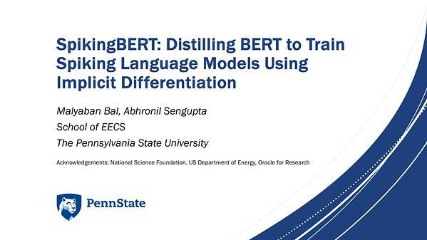 SpikingBERT: Distilling BERT to Train Spiking Language Models Using Implicit Differentiation