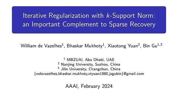 Iterative Regularization with K-support Norm: An Important Complement to Sparse Recovery