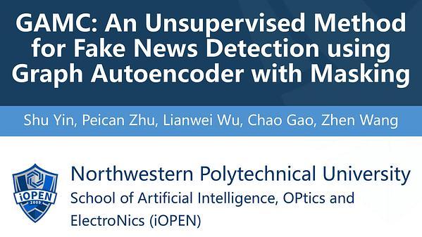 GAMC: An Unsupervised Method for Fake News Detection Using Graph Autoencoder with Masking