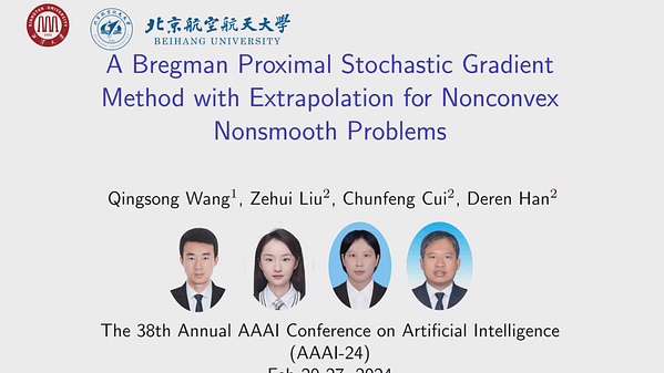 A Bregman Proximal Stochastic Gradient Method with Extrapolation for Nonconvex Nonsmooth Problems | VIDEO