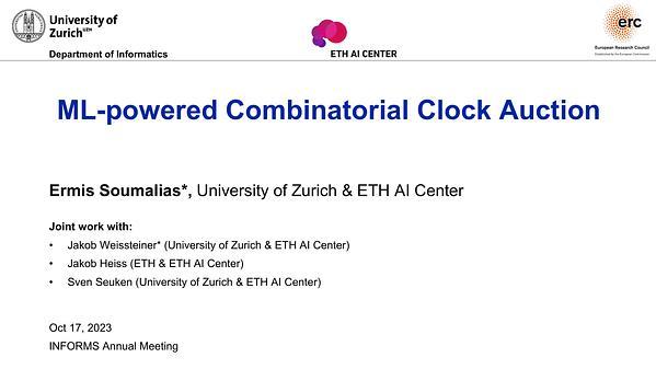 Machine Learning-Powered Combinatorial Clock Auction