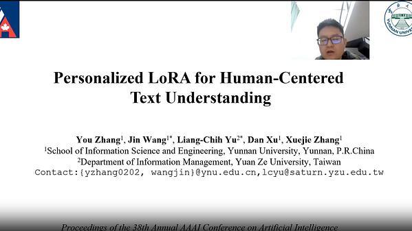 Personalized LoRA for Human-Centered Text Understanding | VIDEO