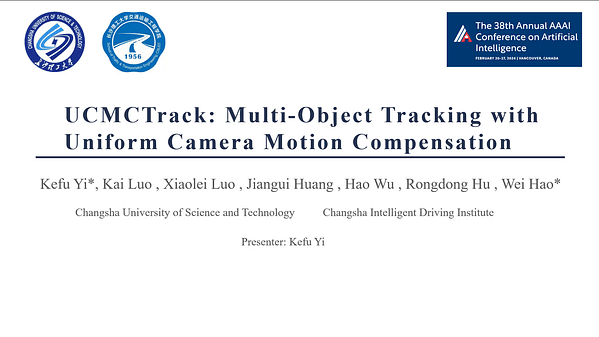 UCMCTrack: Multi-Object Tracking with Uniform Camera Motion Compensation | VIDEO